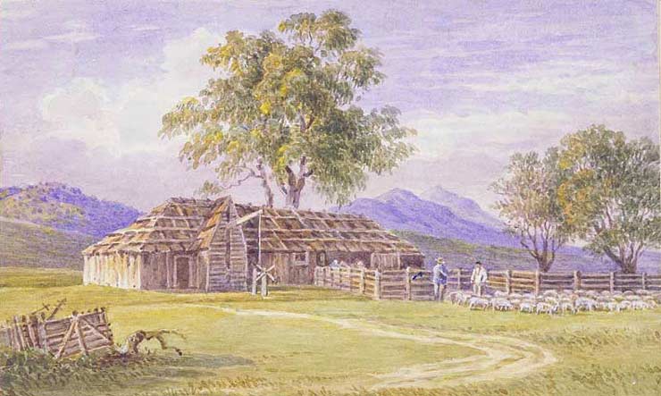 'Woolshed, Challicum, 1845'