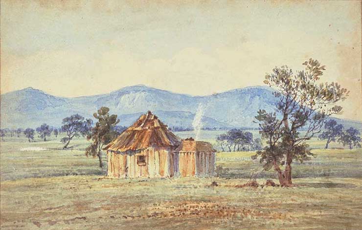 'First hut at Challicum, 1842'