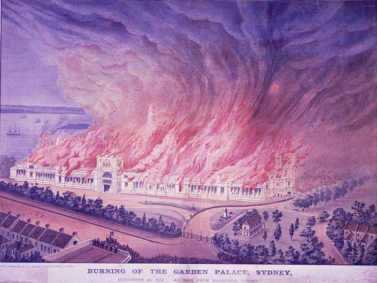 Burning of the Garden Palace, Sydney, 1882