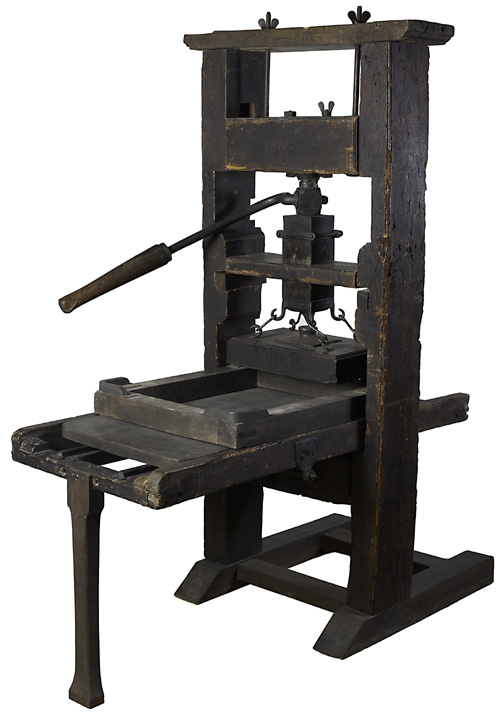 Fawkner printing press, c1700s
