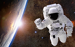 Astronaut spacewalking with the Earth in the background