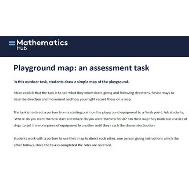 Playground map: an assessment task