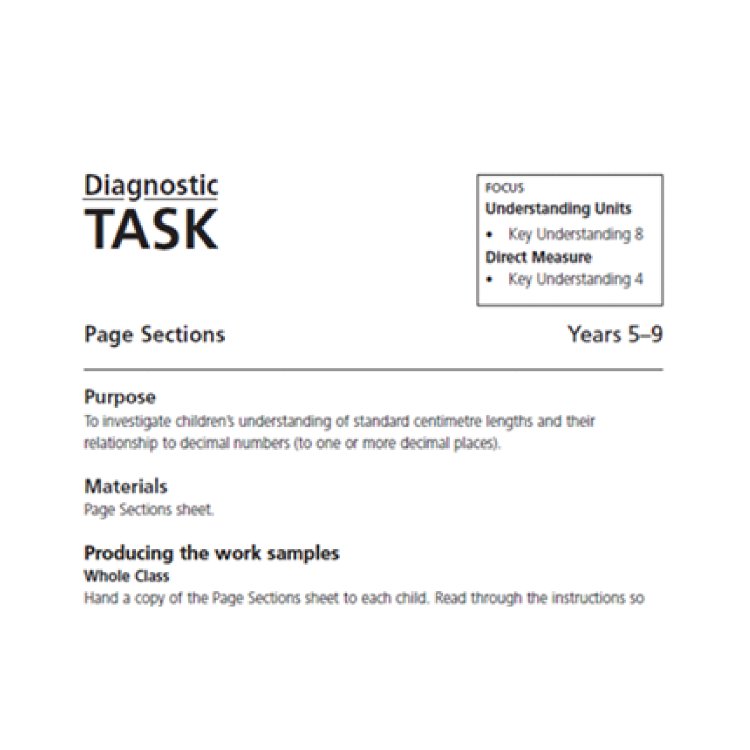 Assessment tasks: metric units and relationship to decimals