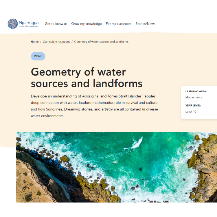 Geometry of water sources and landforms
