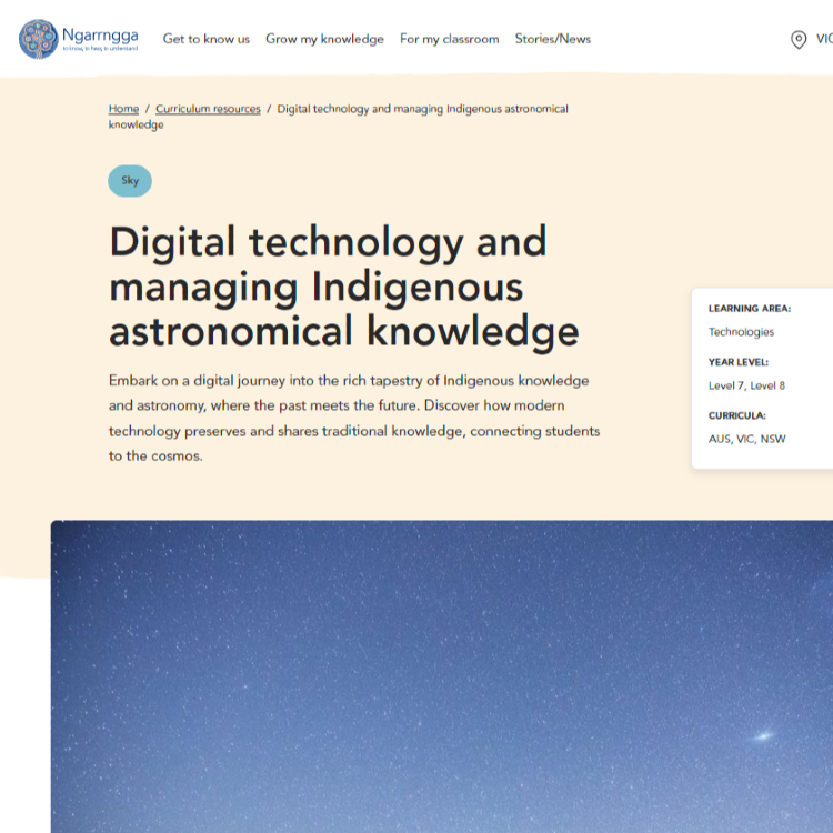 Digital technology and managing Indigenous astronomical knowledge