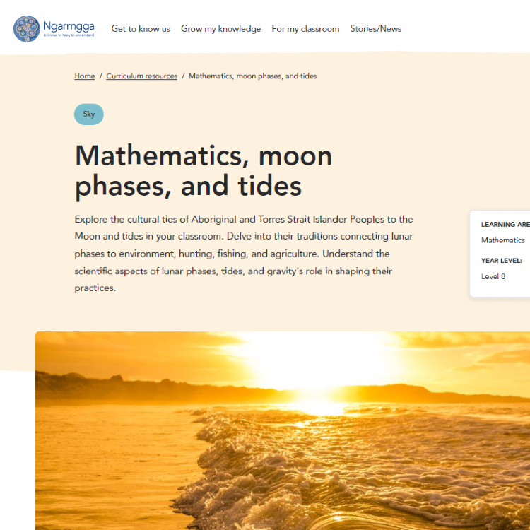 Mathematics, moon phases, and tides