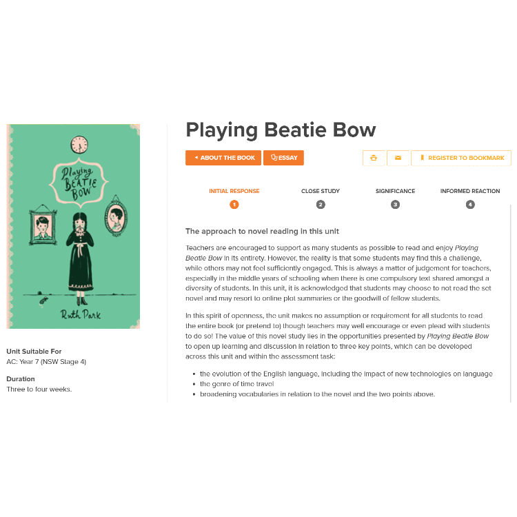 Playing Beatie Bow: Unit of work
