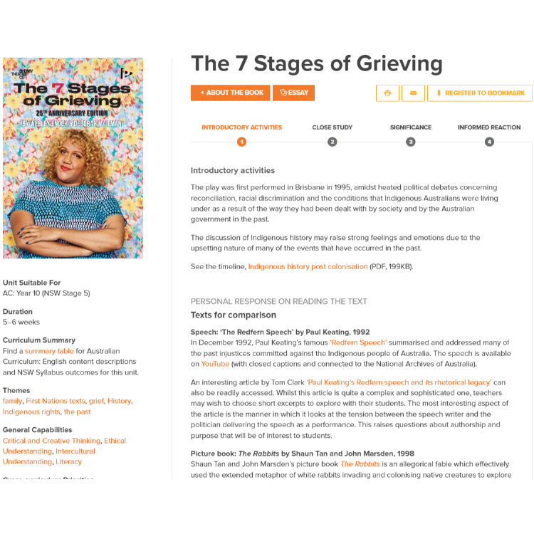 The 7 Stages of Grieving: Unit of work
