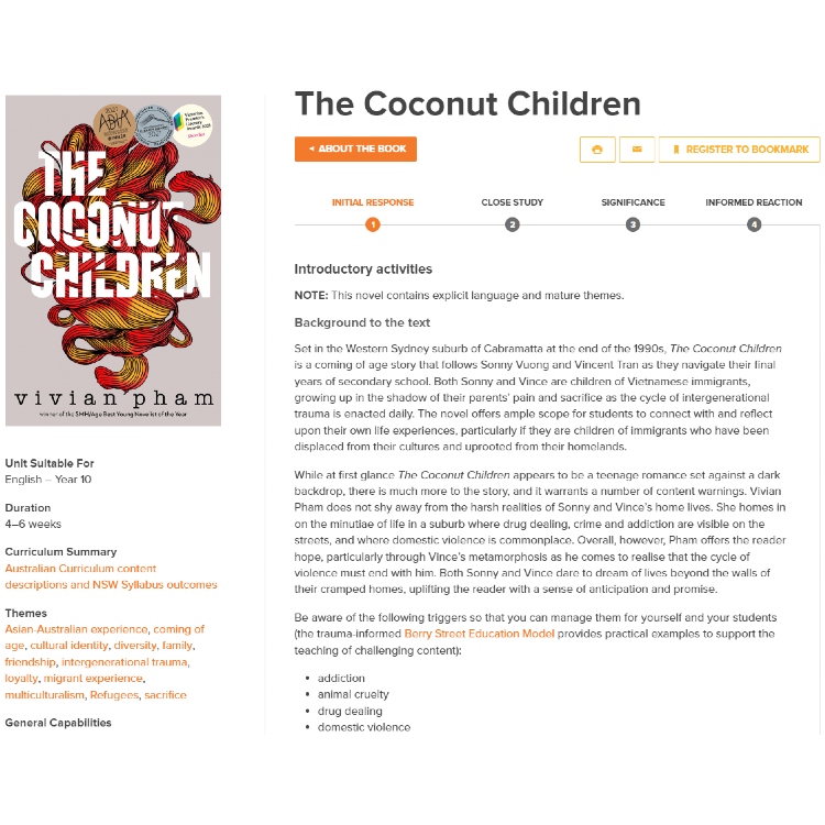 The Coconut Children: Unit of work
