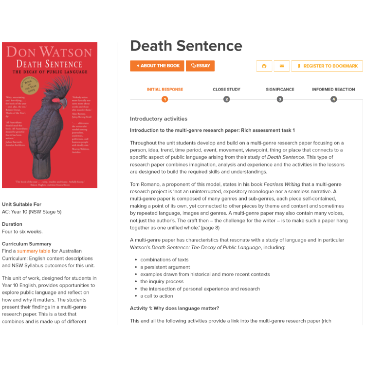 Death Sentence: Unit of work