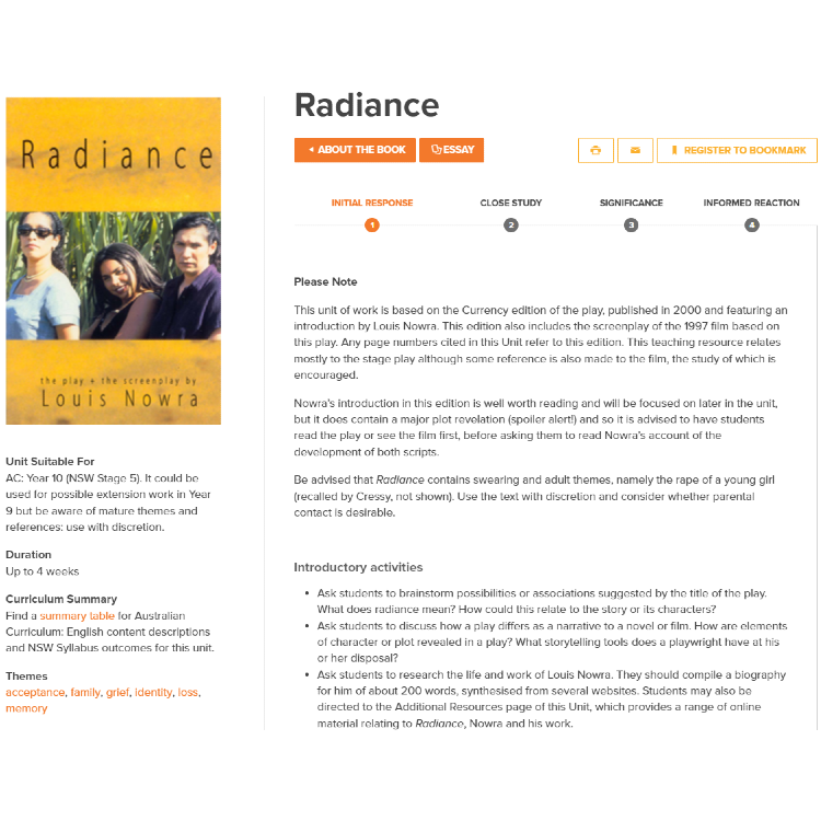 Radiance: Unit of work