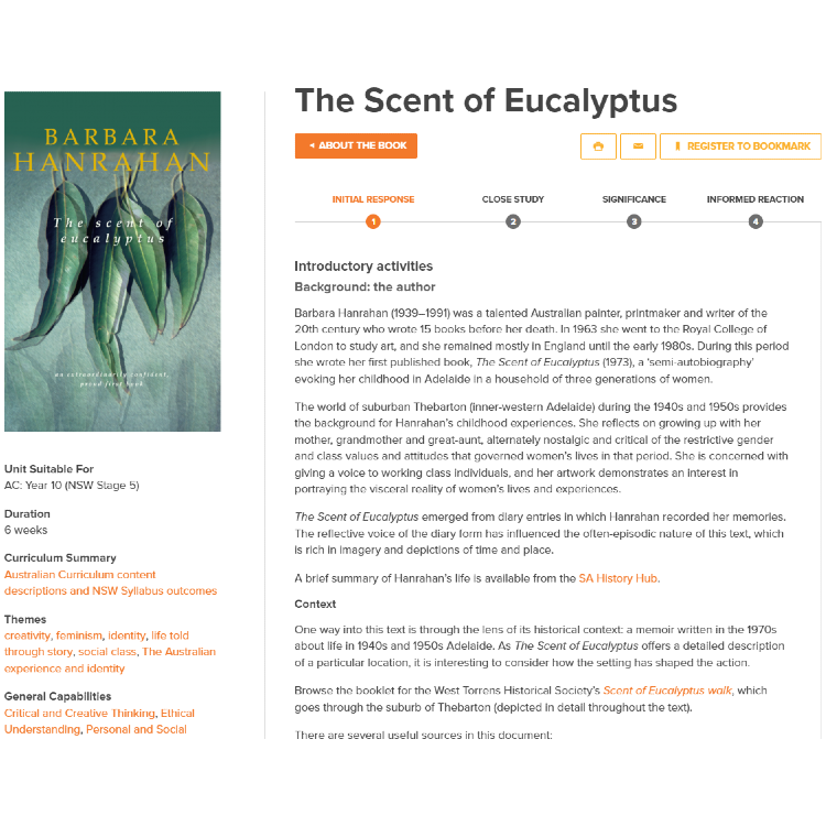 The Scent of Eucalyptus: Unit of work