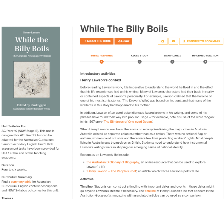 While The Billy Boils: Unit of work
