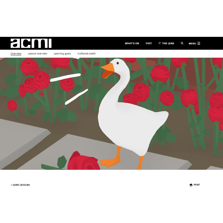Teaching with videogames: media literacy and 'Untitled Goose Game'