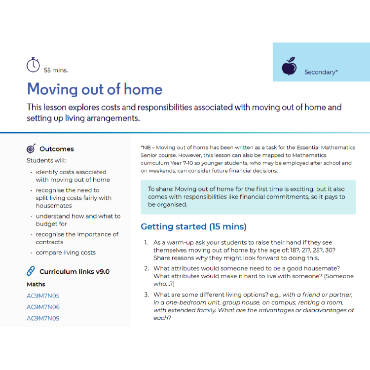 Moving out of home