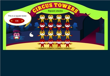 Circus towers: square stacks