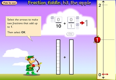 Fraction fiddle: hit the apple