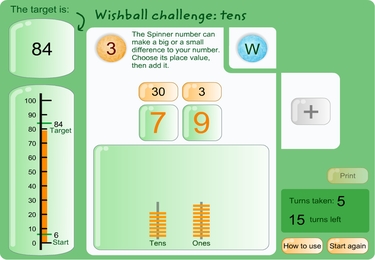 Wishball challenge: tens