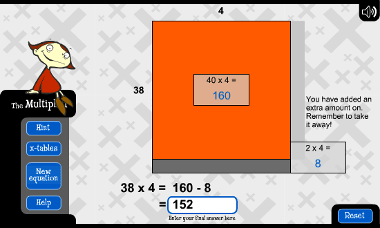 This image shows 38 times 4, with 38 being extended to 40.