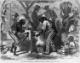 Slaves using a cotton gin, 1869