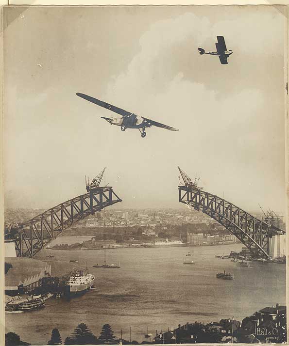 'Southern Cross' above Sydney Harbour Bridge, 1931