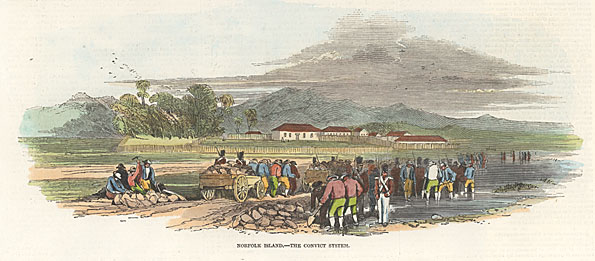 Convicts at work, Norfolk Island, 1840s