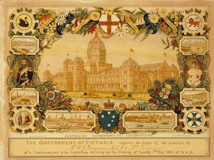 Invitation to Commonwealth celebrations, 1901