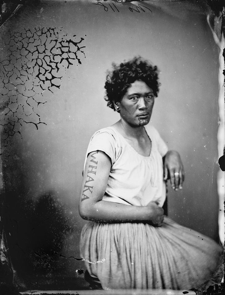 Studio portrait of an unknown Māori woman