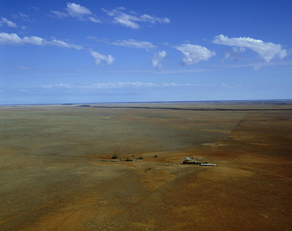 Aerial view of outback homestead